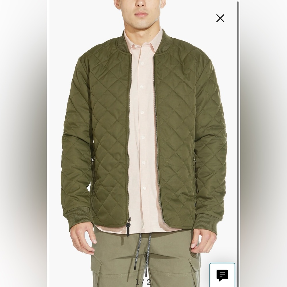 CIVIL SOCIETY | WATERPROOF QUILTED TWILL BOMBER JACKET | DARK OLIVE